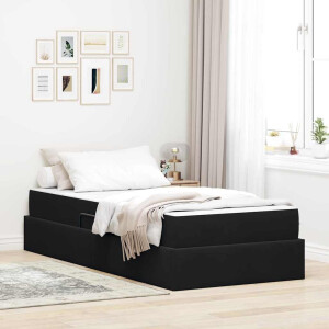 vidaXL Opbergbed met matras met matras Zwart 100 x 200 cm Fluweel