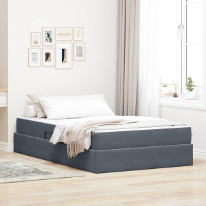 vidaXL Opbergbed met matras Donkergrijs 120 x 190 cm Fluweel