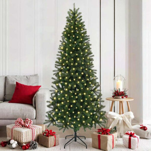 vidaXL Kunstkerstboom met 300 LED met standaard Groen 180 cm PE en PVC