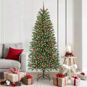 vidaXL Kunstkerstboom met 300 LED met standaard Groen 180 cm PE en PVC