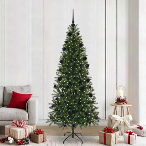 vidaXL Kunstkerstboom met 300 LED met standaard Groen 210 cm PE en PVC
