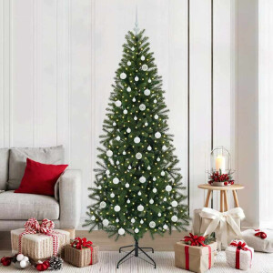 vidaXL Kunstkerstboom met 300 LED met standaard Groen 210 cm PE en PVC
