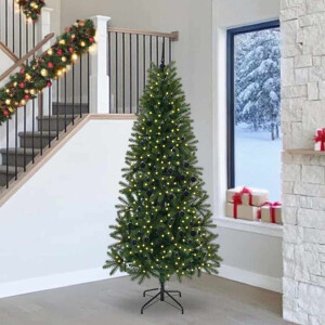 vidaXL Kunstkerstboom met 300 LED met standaard Groen 240 cm PE en PVC