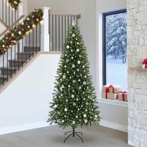 vidaXL Kunstkerstboom met 300 LED met standaard Groen 240 cm PE en PVC