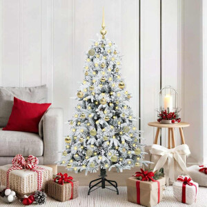 vidaXL Kunstmatige Inklapbare Kerstboom Wit 150 cm PE en PVC
