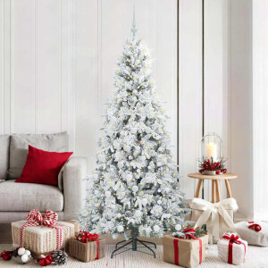 vidaXL Kunstmatige Inklapbare Kerstboom Wit 180 cm PE en PVC