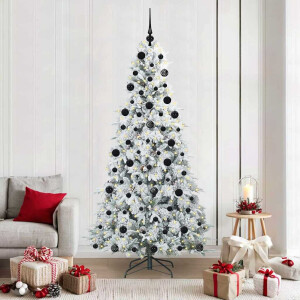 vidaXL Kunstmatige Inklapbare Kerstboom Wit 210 cm PE en PVC