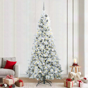 vidaXL Kunstmatige Inklapbare Kerstboom Wit 240 cm PE en PVC