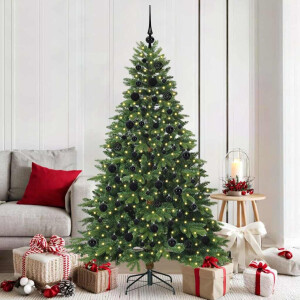vidaXL Kunstkerstboom met 300 LED met standaard Groen 180 cm PE en PVC