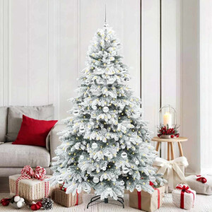 vidaXL Kunstkerstboom met 300 LED met standaard Wit 180 cm PE en PVC