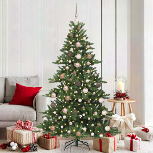 vidaXL Kunstmatige Inklapbare Kerstboom met 300 LED's Groen 180 cm PVC