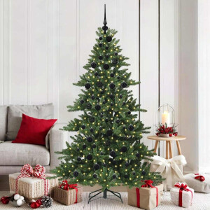 vidaXL Kunstmatige Inklapbare Kerstboom met 300 LED Groen 180 cm PVC
