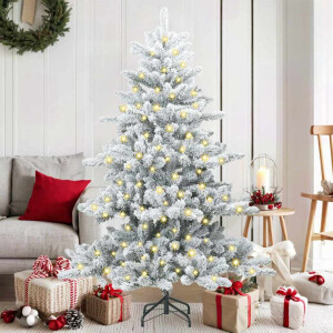 vidaXL Kunstmatige Inklapbare Kerstboom Wit 150 cm PVC en staal