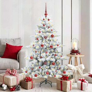 vidaXL Kunstmatige Inklapbare Kerstboom Wit 150 cm PVC en staal