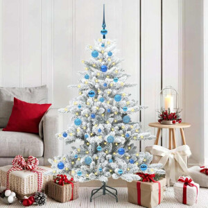 vidaXL Kunstmatige Inklapbare Kerstboom Wit 150 cm PVC en staal