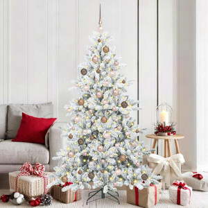 vidaXL Kunstmatige Inklapbare Kerstboom met 300 LED's Wit 180 cm PVC