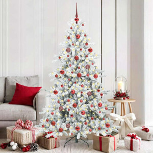 vidaXL Kunstmatige Inklapbare Kerstboom Wit 180 cm PVC en staal