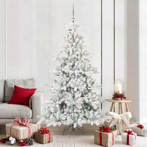 vidaXL Kunstmatige Inklapbare Kerstboom Wit 180 cm PVC en staal