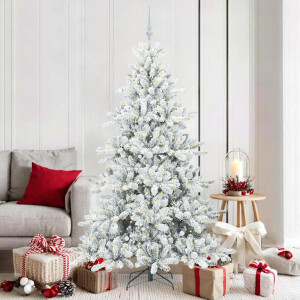 vidaXL Kunstmatige Inklapbare Kerstboom Wit 180 cm PVC en staal