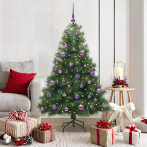 vidaXL Kunstkerstboom met 150 LED met standaard Groen 150 cm PE en PVC