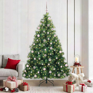 vidaXL Kunstkerstboom met 300 LED met standaard Groen 210 cm PE en PVC