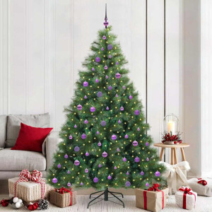 vidaXL Kunstkerstboom met 300 LED met standaard Groen 210 cm PE en PVC