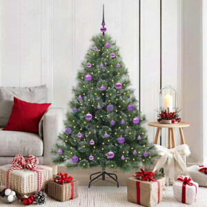 vidaXL Kunstkerstboom met 150 LED met standaard Groen 150 cm PE en PVC