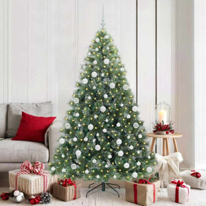 vidaXL Kunstkerstboom met 300 LED met standaard Groen 180 cm PE en PVC