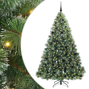 vidaXL Kunstkerstboom met 300 LED met standaard Groen 210 cm PE en PVC