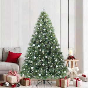 vidaXL Kunstkerstboom met 300 LED met standaard Groen 210 cm PE en PVC