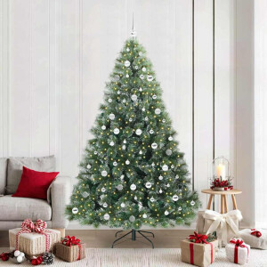 vidaXL Kunstkerstboom met 300 LED met standaard Groen 210 cm PE en PVC