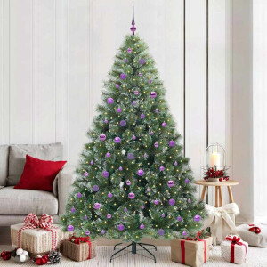 vidaXL Kunstkerstboom met 300 LED met standaard Groen 210 cm PE en PVC