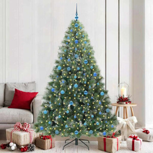 vidaXL Kunstkerstboom met 300 LED met standaard Groen 210 cm PE en PVC