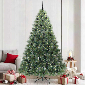 vidaXL Kunstkerstboom met 300 LED met standaard Groen 240 cm PE en PVC