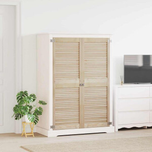 vidaXL Kastdeur 2 pcs Naturel 49,5 x 2,1 x 140,5 cm Massief grenenhout