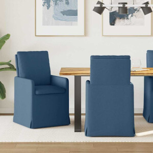 vidaXL Eetstoelen 2 pcs Blauw 57 x 67 x 98 cm Stof