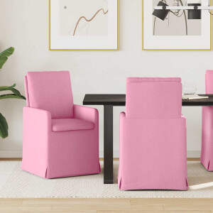 vidaXL Eetstoelen 2 pcs Roze 57 x 67 x 98 cm Stof
