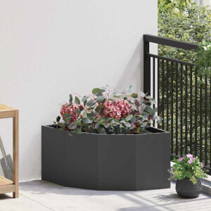 vidaXL Hoek Plantbak Zwart 60 x 60 x 35 cm Staal