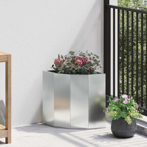 vidaXL Hoek Plantbak Zilver 30 x 30 x 35 cm Gegalvaniseerd staal