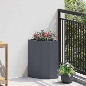vidaXL Hoek Plantbak Antraciet 30 x 30 x 50 cm Staal