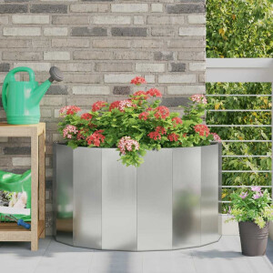 vidaXL Plantenbak Zilver 90 x 45 x 50 cm Gegalvaniseerd staal