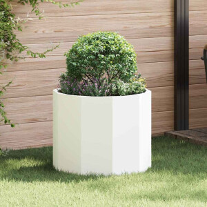 vidaXL Plantenbak Wit 60 x 60 x 50 cm Staal