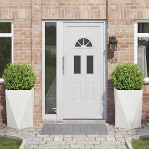 vidaXL Plantenbak 2 pcs Wit 50 x 50 x 75 cm Staal