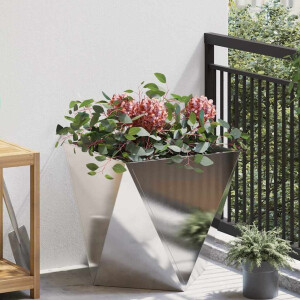 vidaXL Plantenbak Zilver 50 x 50 x 50 cm Roestvrij staal