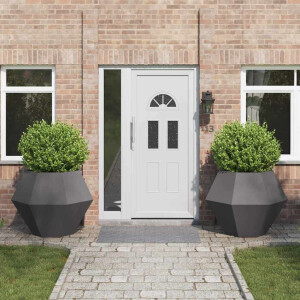 vidaXL Plantenbak 2 pcs Zwart 100 x 100 x 80 cm Staal