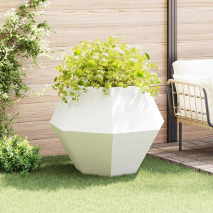 vidaXL Plantenbak Wit 100 x 100 x 80 cm Staal