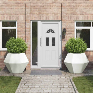 vidaXL Plantenbak 2 pcs Wit 100 x 100 x 80 cm Staal