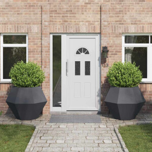 vidaXL Plantenbak 2 pcs Antraciet 100 x 100 x 80 cm Staal