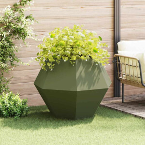 vidaXL Plantenbak Olijf Groen 100 x 100 x 80 cm Staal