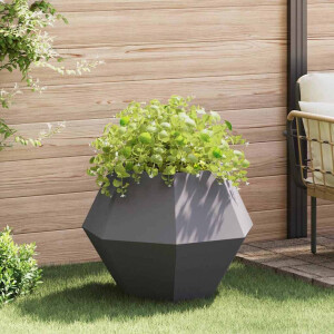 vidaXL Plantenbak Zwart 75 x 75 x 60 cm Staal